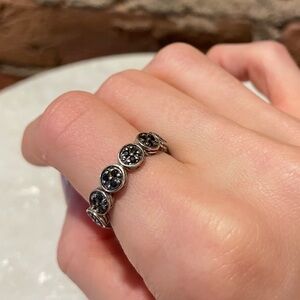 John Hardy Black and Silver Studded Ring